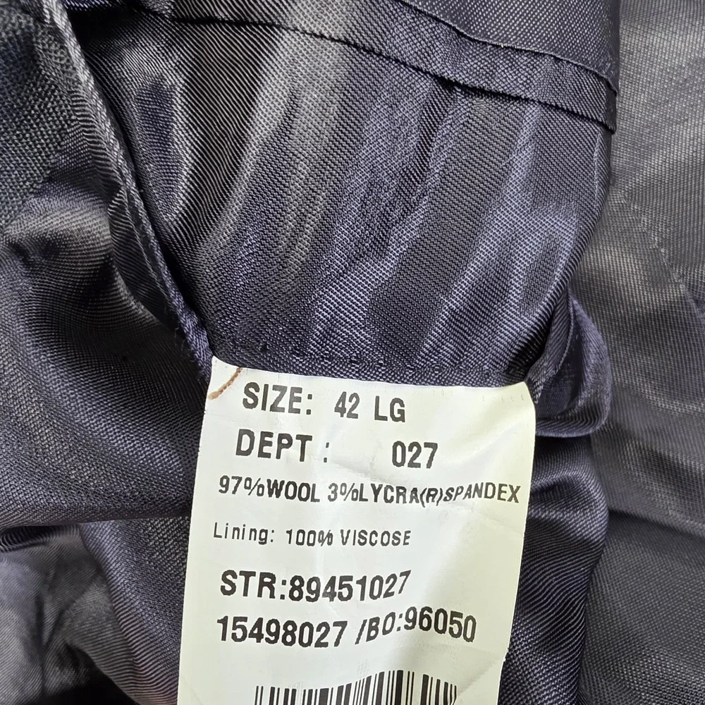 346 Brooks Brothers Stretch Dark Blue Wool Blend Suit Office Mens Size 42 Long